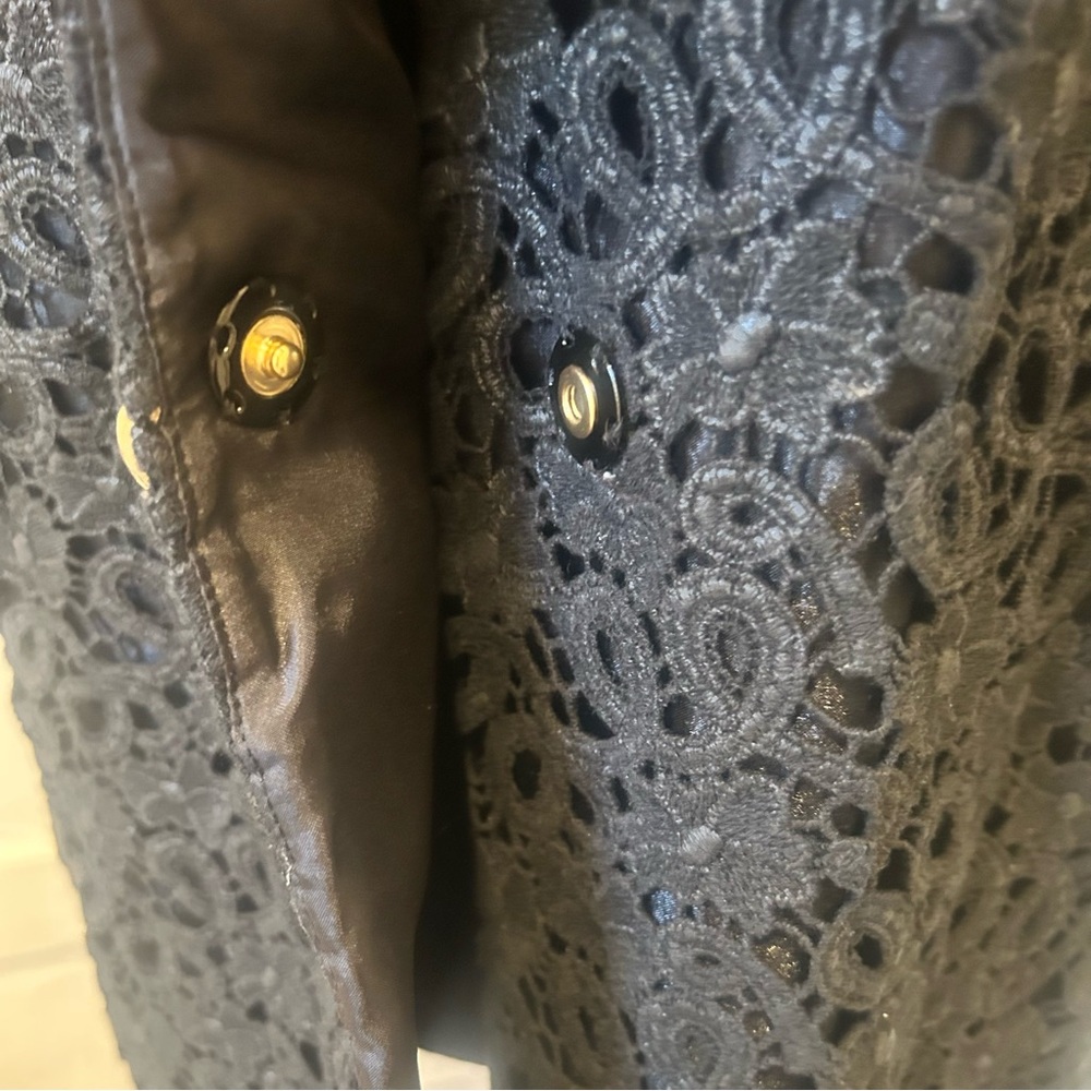 Kate Spade Black Lace Women's Coat Coquette Witchy Whimsy goth Small - Picture 3 of 10